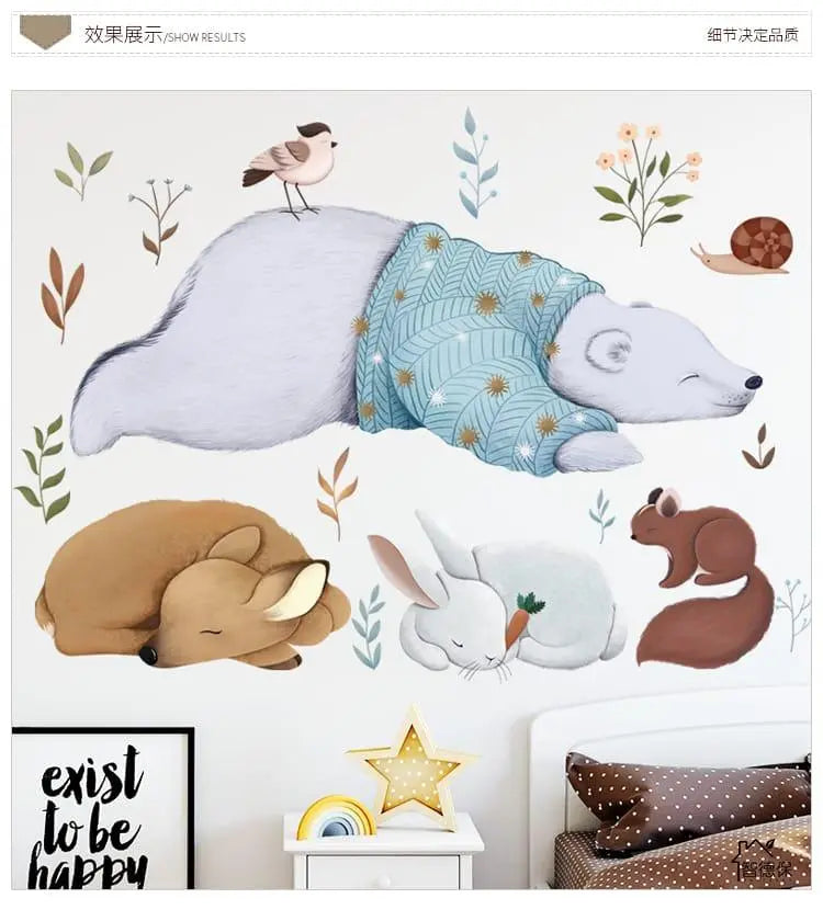 Sleeping Animals Wall Stickers Easy do Wall do