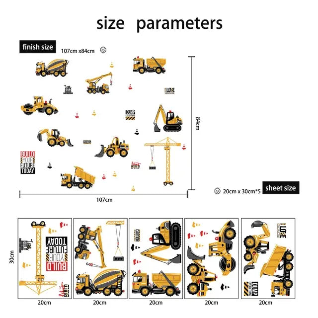 Construction Vehicle Wall Stickers - Easy do Wall do