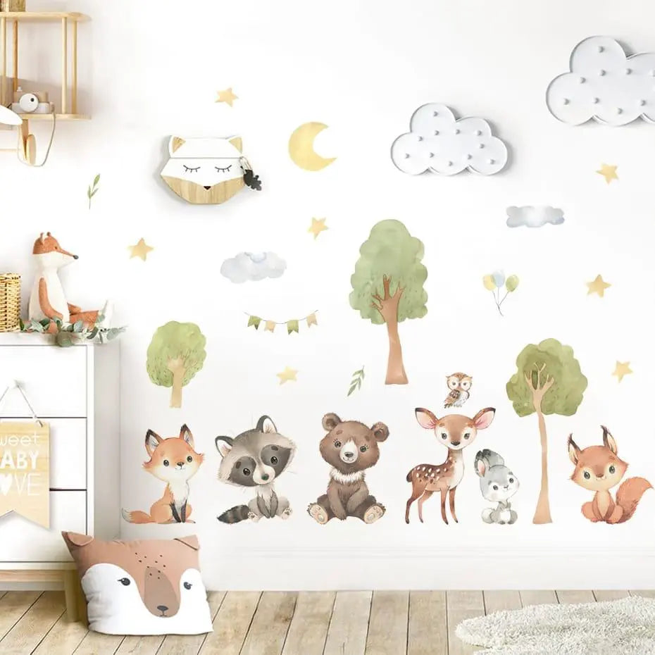 Adorable Forest Animals Nursery Wall Decals Easy do Wall do