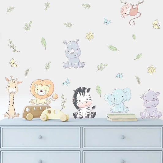 Cute Cartoon Animal Wall Stickers for Baby Room Easy do Wall do