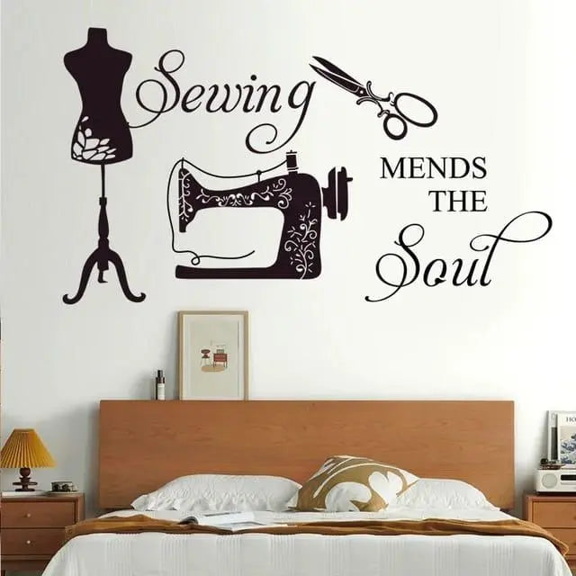 Sewing Mends the Soul Wall Sticker - Sewing Room Decor Easy do Wall do