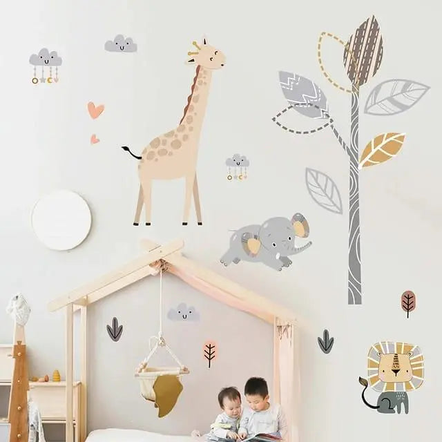 Playful Safari Wall Stickers for Kids Rooms Easy do Wall do