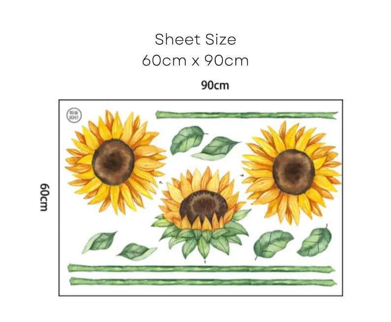 Sunflowers Floral Removable Wall Sticker Easy do Wall do