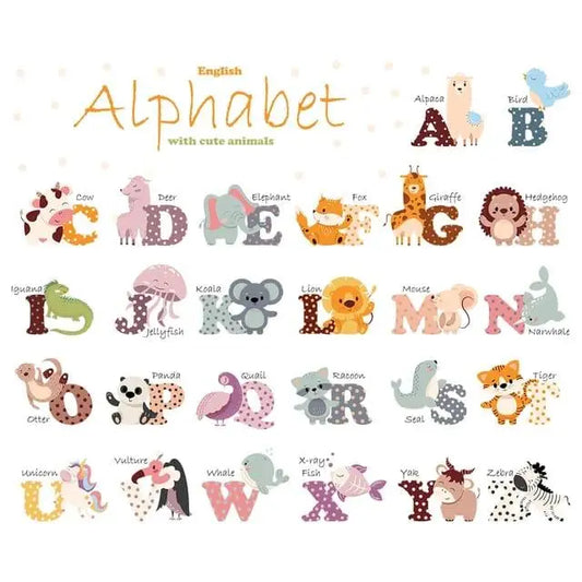 Adorable Animal Alphabet Wall Stickers for Kids Easy do Wall do