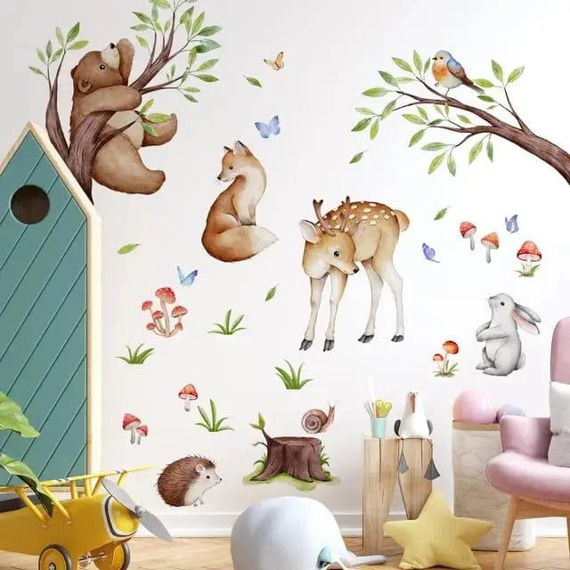 Adorable Baby Safari Animal Wall Stickers Easy do Wall do