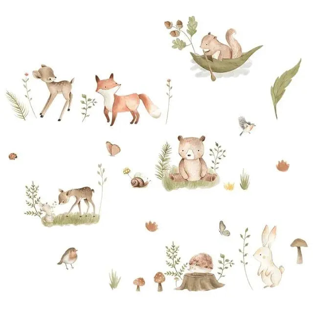 Whimsical Woodland Animal Wall Stickers Easy do Wall do