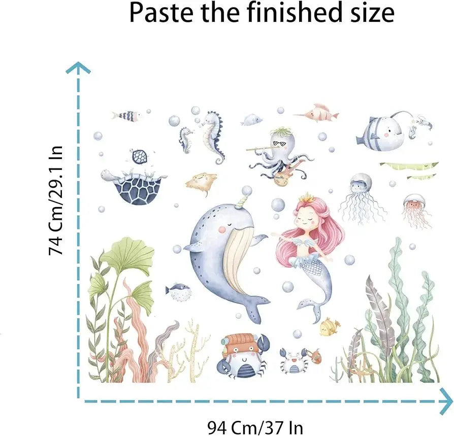 Under the Sea Mermaid Wall Sticker Set Easy do Wall do