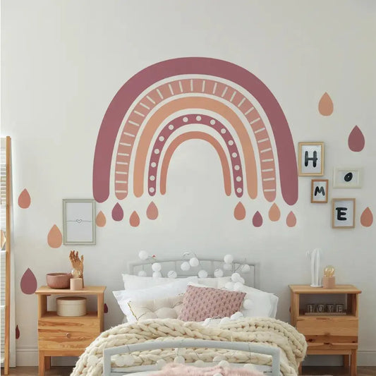 Boho Rainbow Wall Decal - Nursery & Kids Room Decor Easy do Wall do