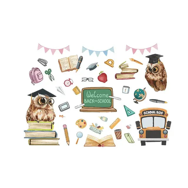 Back-to-School Owl Fun Wall Stickers Easy do Wall do