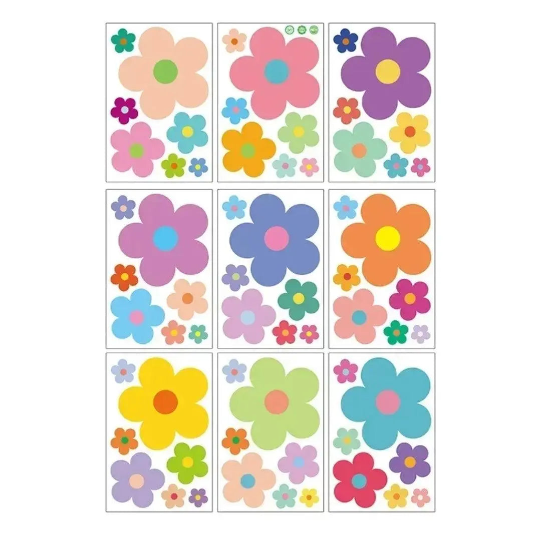 Colorful Floral Wall Sticker Set Easy do Wall do