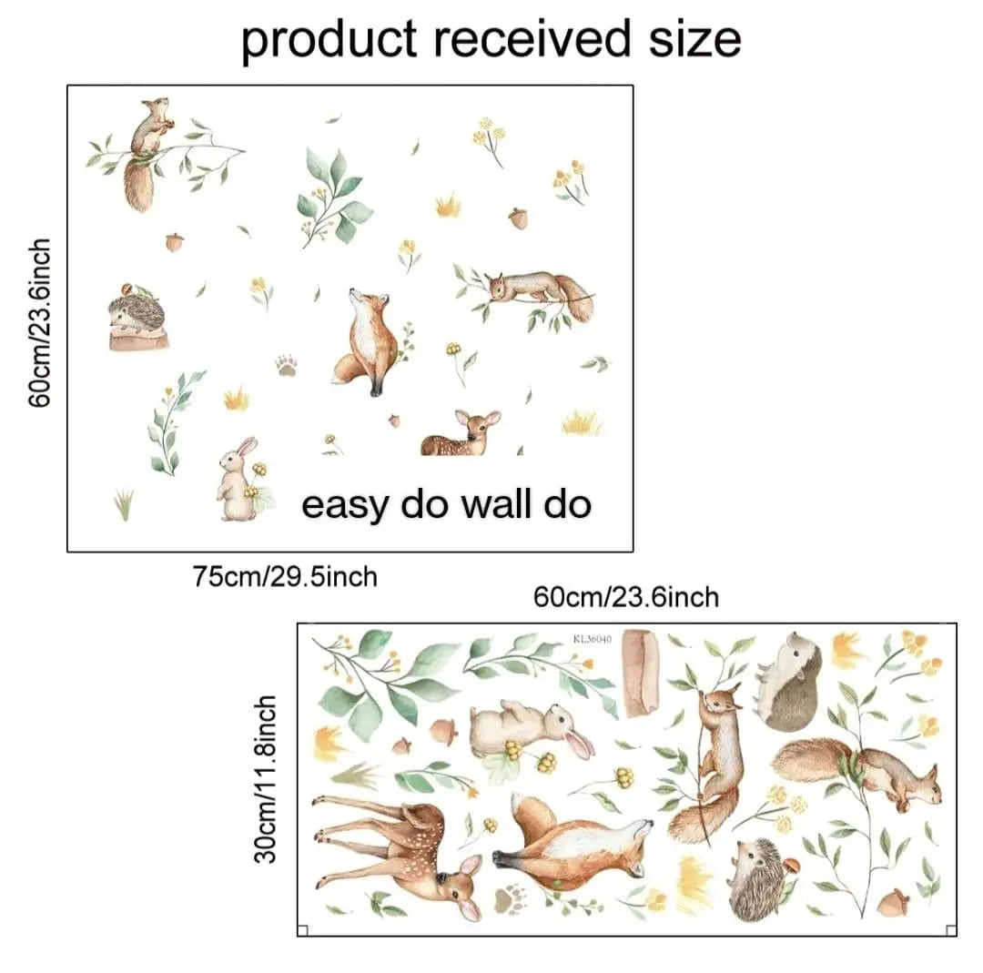 Enchanting Woodland Creatures Wall Stickers for Kids Easy do Wall do