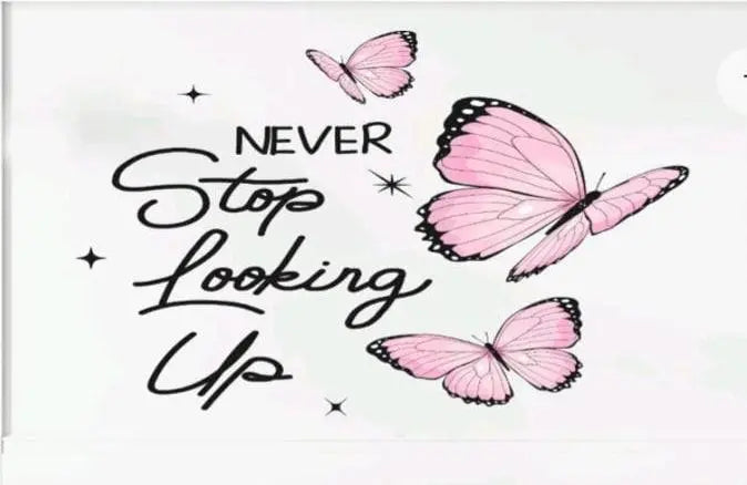 Inspirational Butterfly Wall Decals - "Never Stop Looking Up" Easy do Wall do