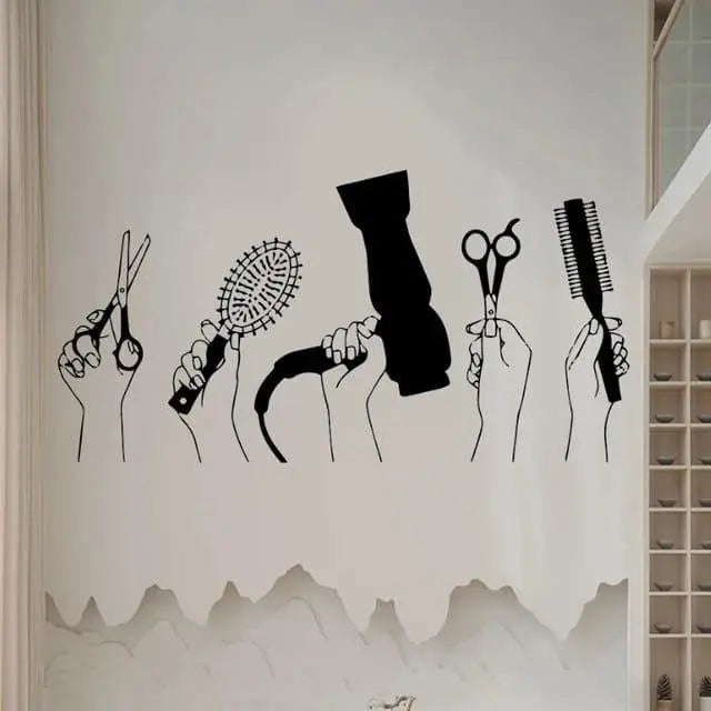 Hair Tools Wall Sticker - Salon & Beauty Room Decor Easy do Wall do