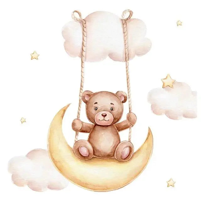 Dreamy Bear on the Moon Wall Sticker Easy do Wall do