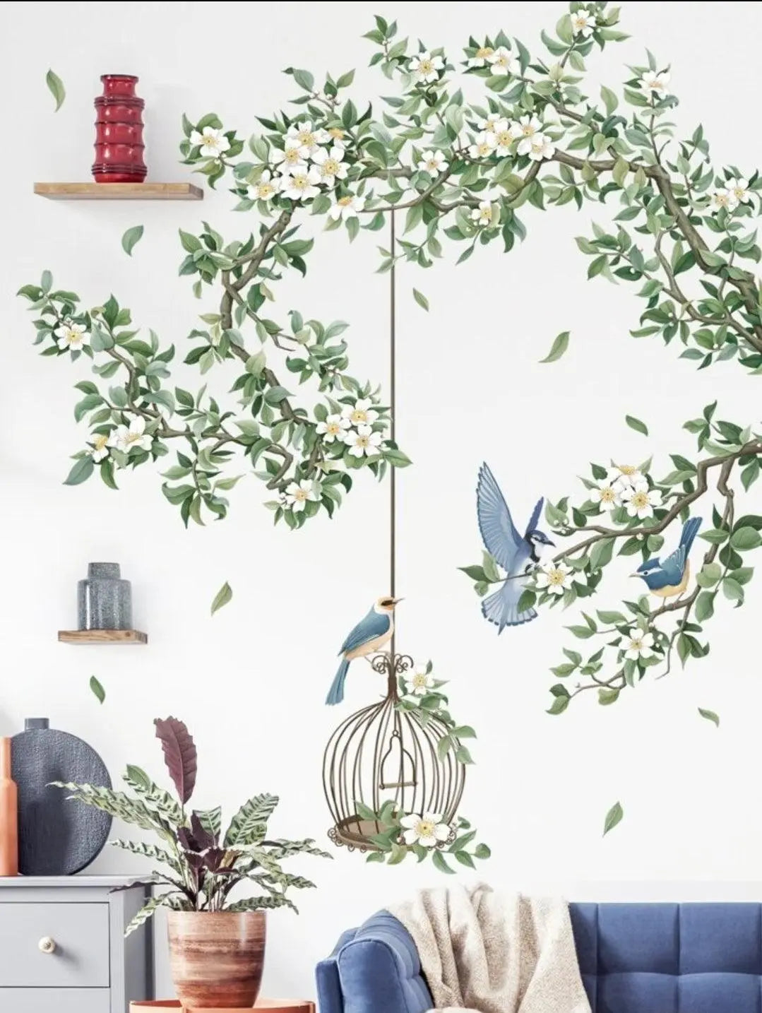 Blooming Birdcage Wall Sticker Easy do Wall do