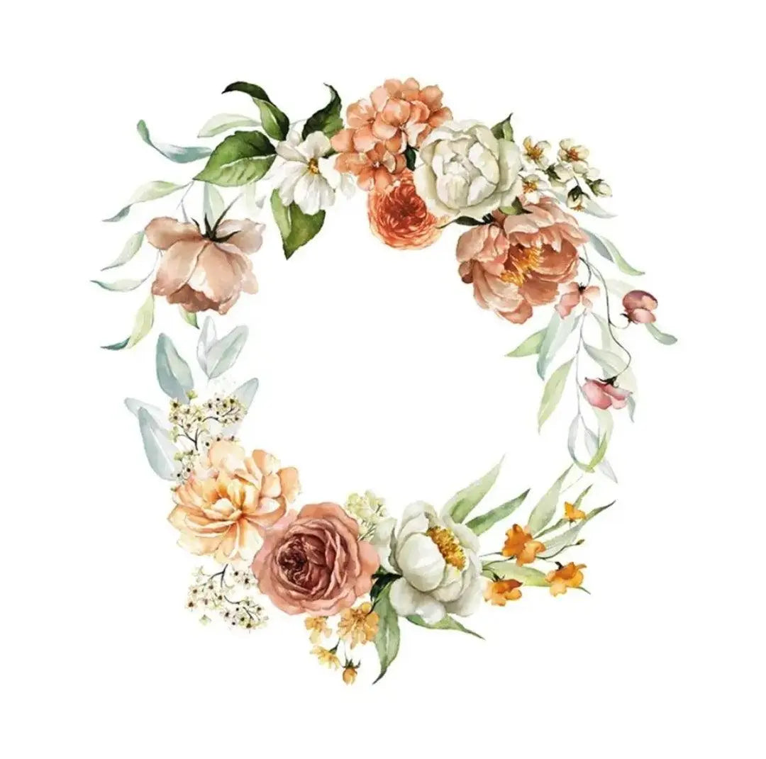 Watercolor Floral Wreath Wall Sticker Easy do Wall do