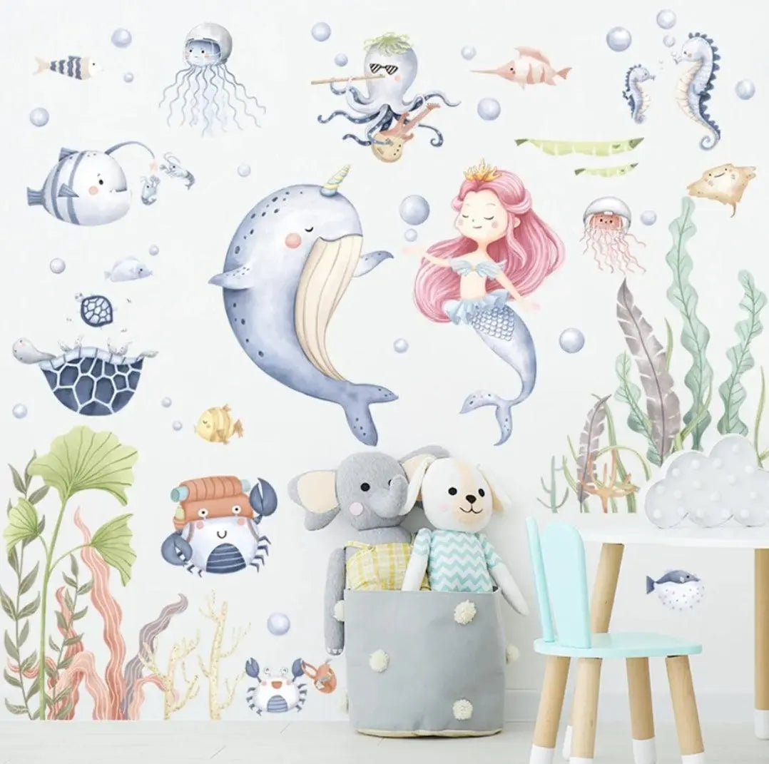 Under the Sea Mermaid Wall Sticker Set Easy do Wall do