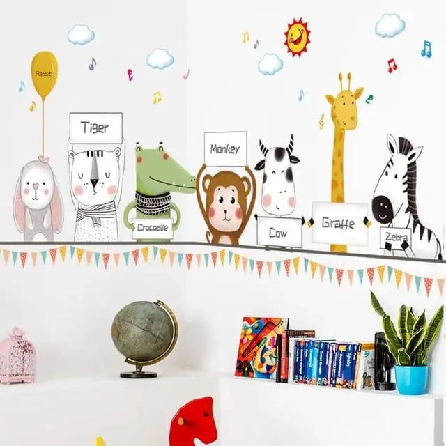 Playful Animal Parade Wall Stickers Easy do Wall do