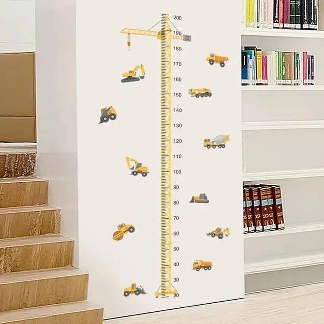 Construction Vehicle Height Chart Wall Sticker - Easy do Wall do