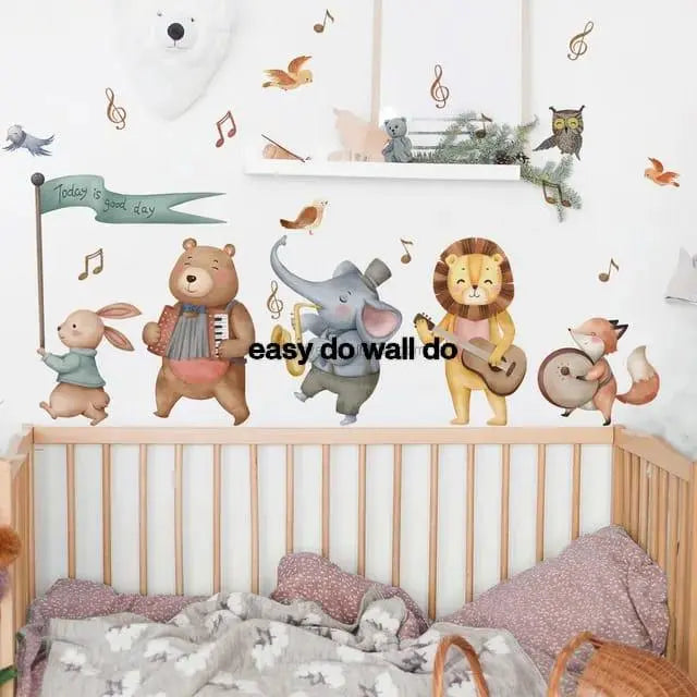 Adorable Animal Band Wall Stickers Easy do Wall do