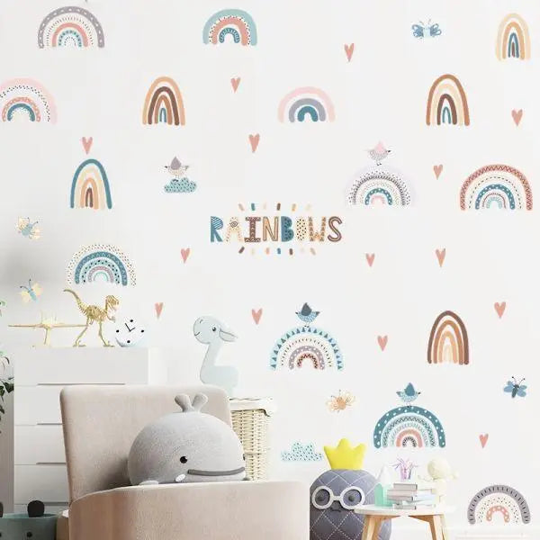 Colorful Boho Rainbow Nursery Decor Easy do Wall do