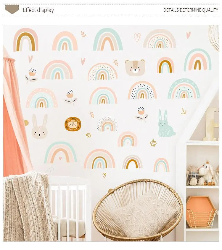 Boho Rainbow Wallpaper Stickers for Baby Room Decor Easy do Wall do