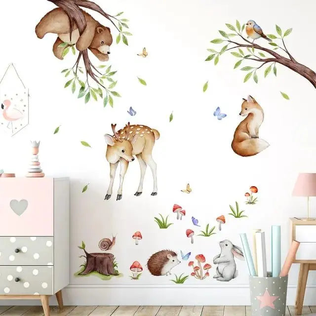 Adorable Baby Safari Animal Wall Stickers Easy do Wall do