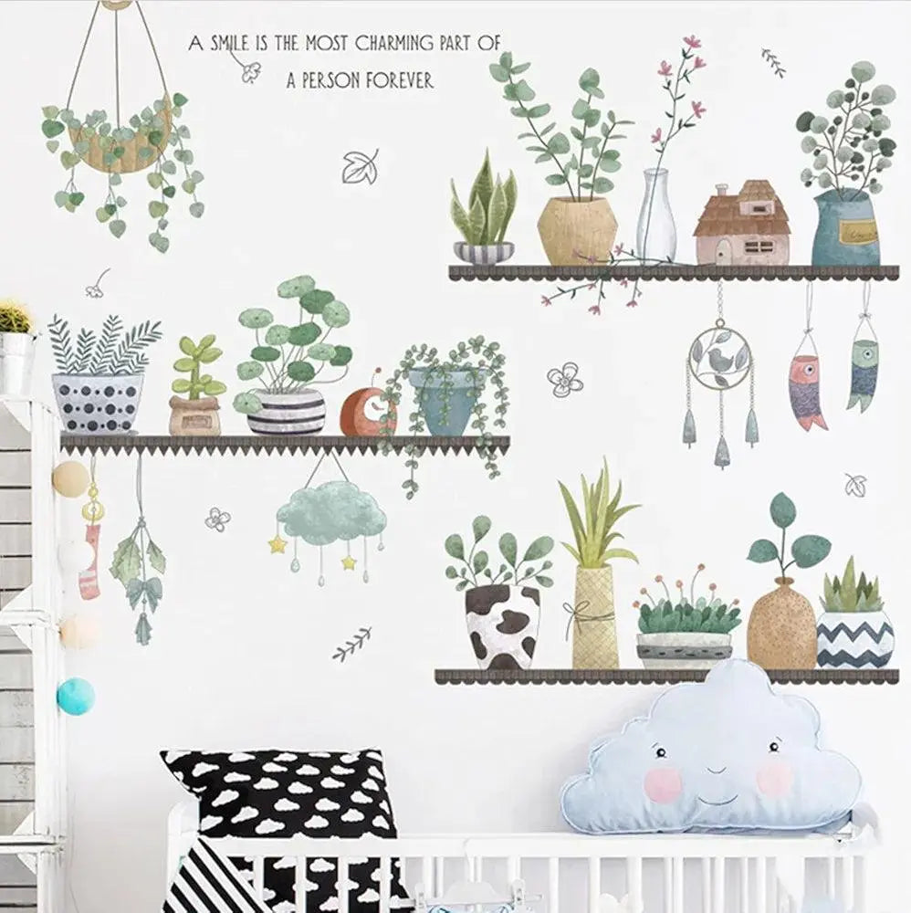 Plant Shelf Wall Sticker Set Easy do Wall do