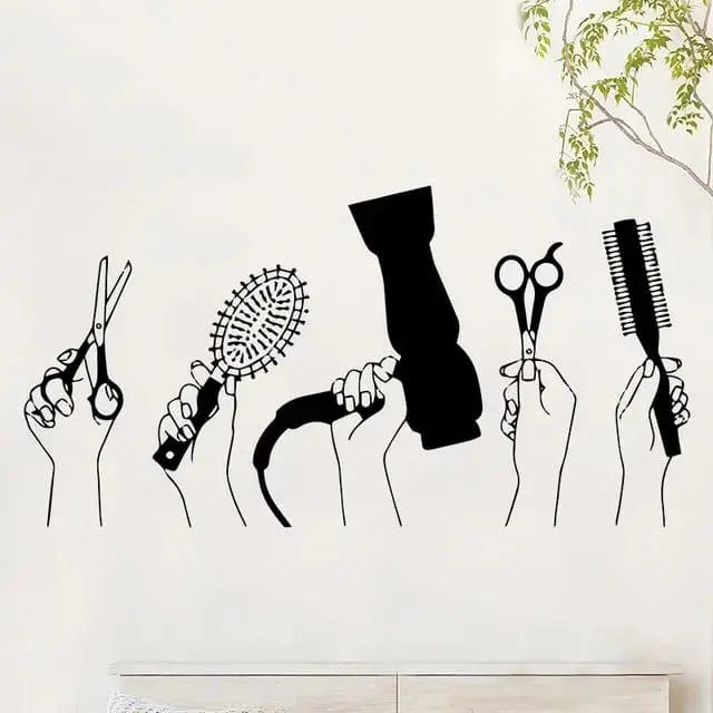 Hair Tools Wall Sticker - Salon & Beauty Room Decor Easy do Wall do