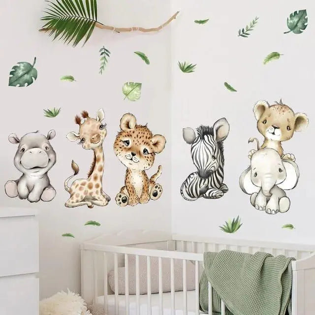 Adorable Baby Safari Animal Wall Stickers Easy do Wall do