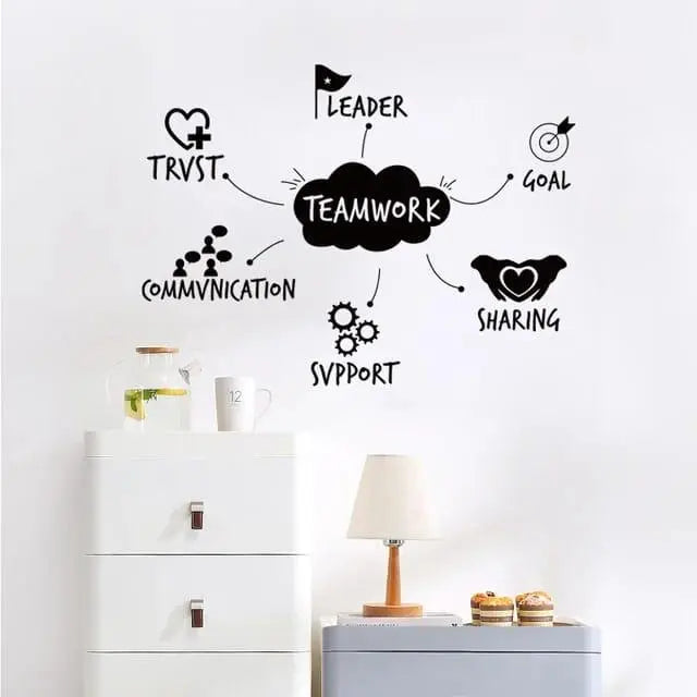 Teamwork Quote Wall Sticker - Office Decor Easy do Wall do