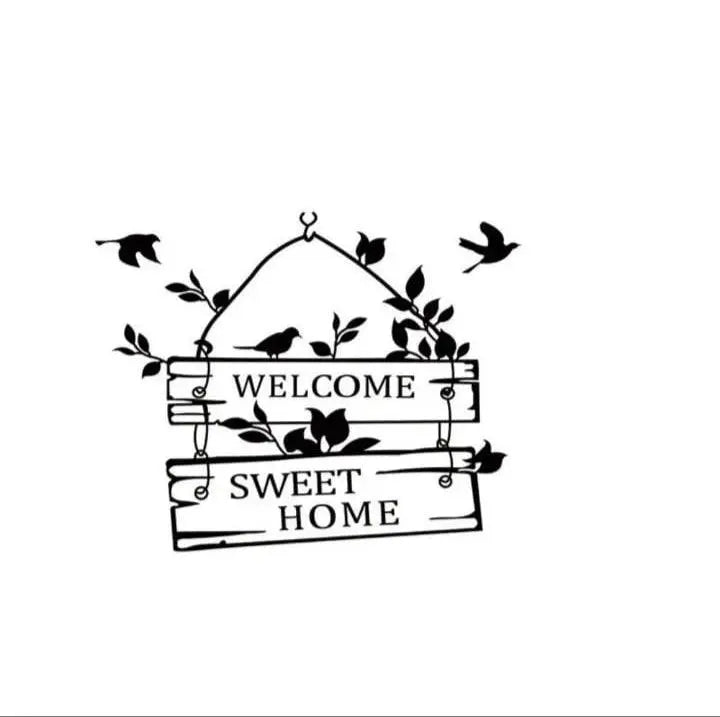 Welcome Sweet Home Wall Stickers with Birds & Tree Easy do Wall do