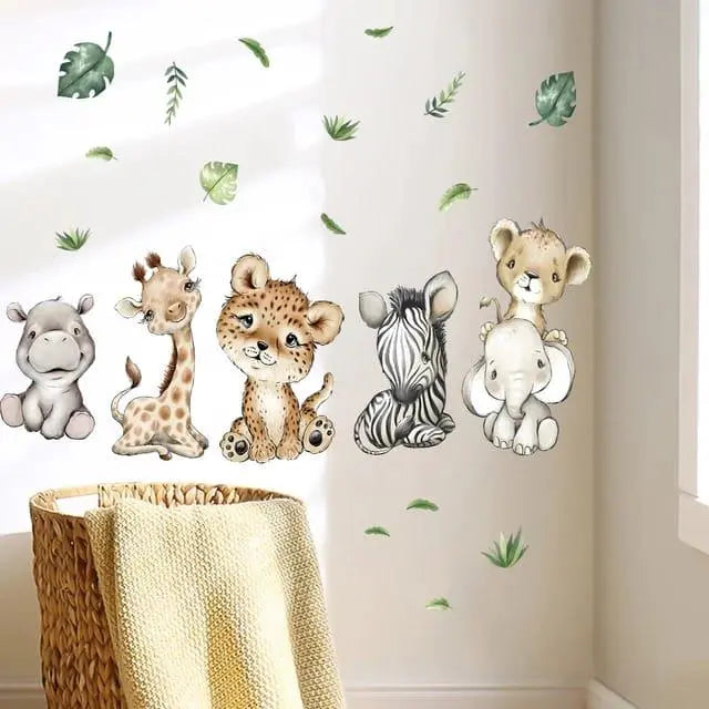 Adorable Baby Safari Animal Wall Stickers Easy do Wall do