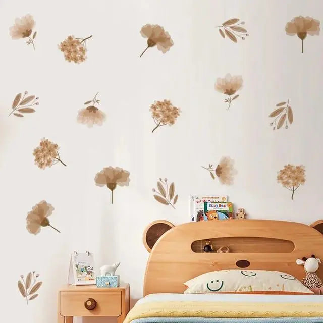 Warm Floral Wall Stickers for Living Room & Bedroom Decor Easy do Wall do