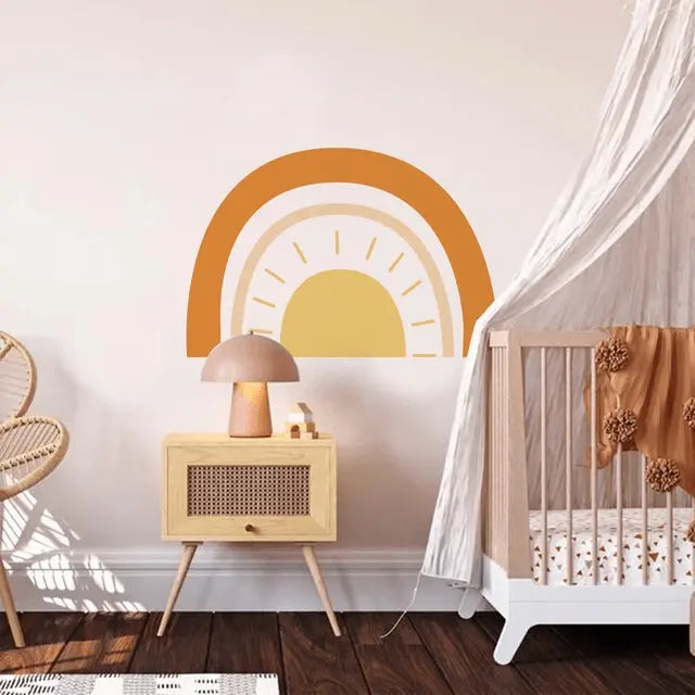 Boho Sunshine & Rainbow Wall Decals - Nursery Decor Easy do Wall do