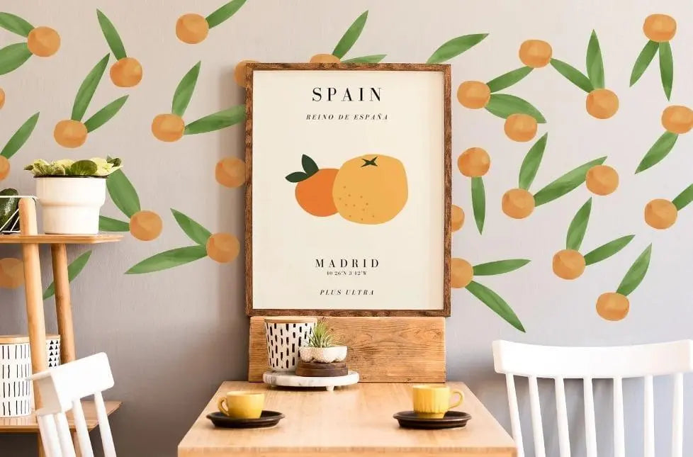 Yellow Fruit with Green Leaf Wall Stickers Easy do Wall do