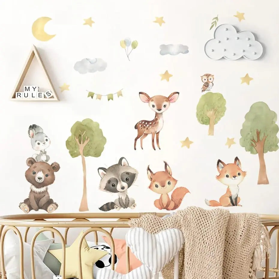 Adorable Forest Animals Nursery Wall Decals Easy do Wall do