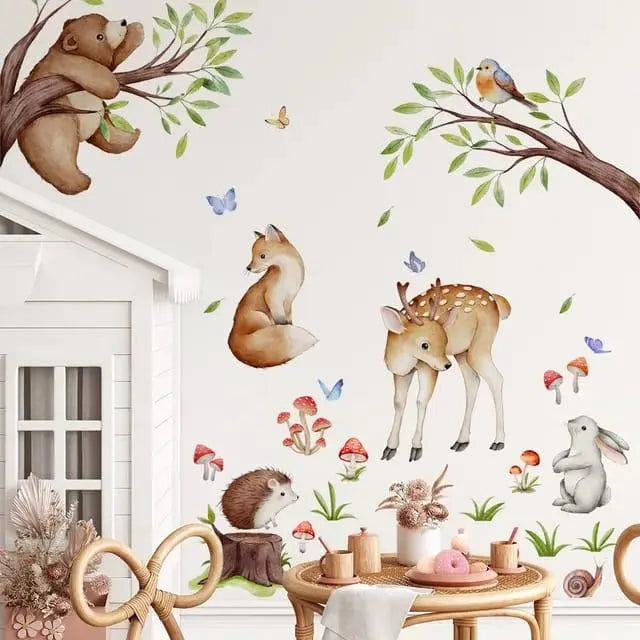 Adorable Baby Safari Animal Wall Stickers Easy do Wall do