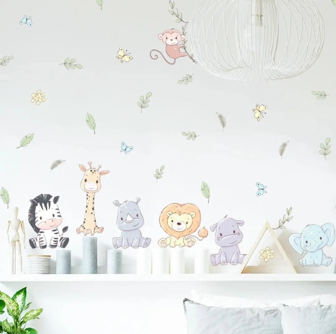 Cute Cartoon Animal Wall Stickers for Baby Room Easy do Wall do