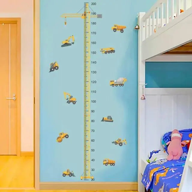 Construction Vehicle Height Chart Wall Sticker - Easy do Wall do