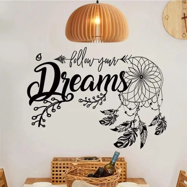 Black Dream Catcher Wall Sticker - Bedroom & Living Room Decor Easy do Wall do