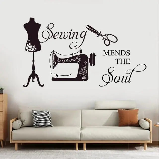 Sewing Mends the Soul Wall Sticker - Sewing Room Decor Easy do Wall do