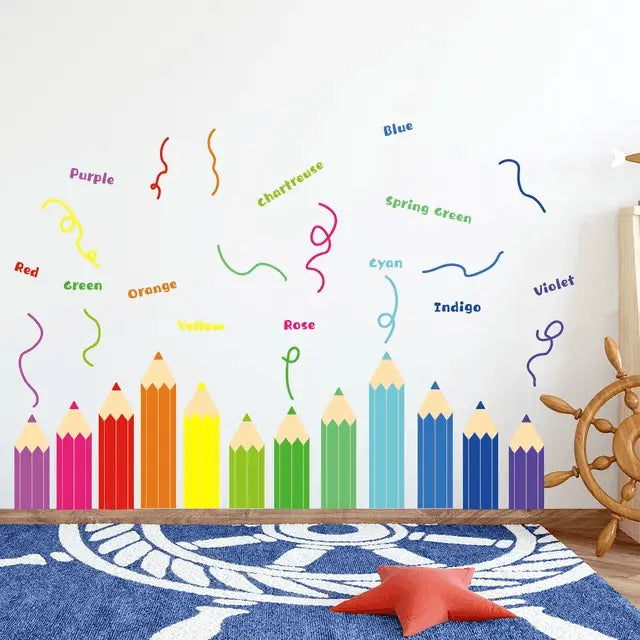 Colorful Classroom Crayon Decals Easy do Wall do