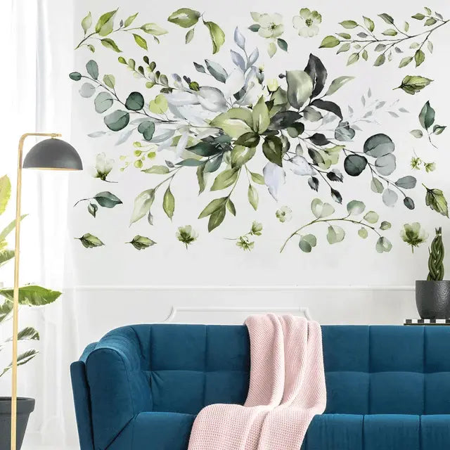 Tropical Green Plant Leaf Wall Stickers Easy do Wall do