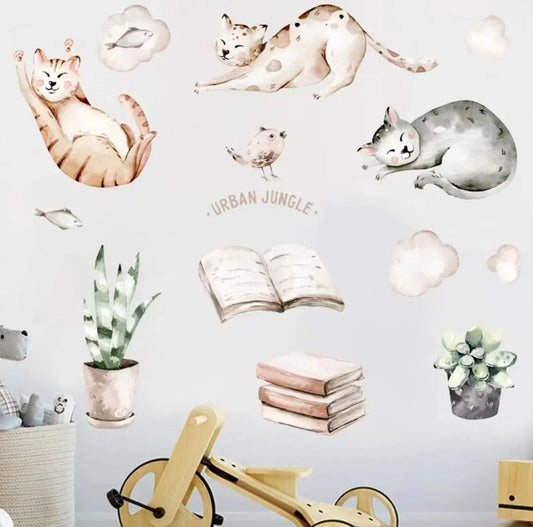 Urban Jungle Cat Wall Stickers Easy do Wall do