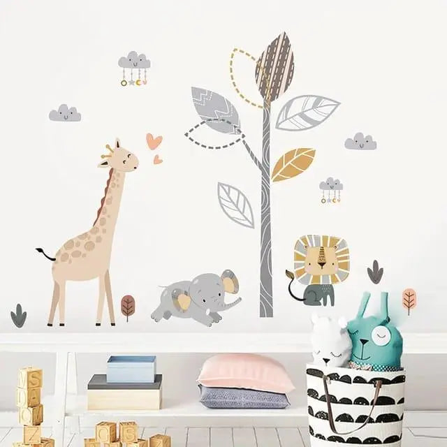 Playful Safari Wall Stickers for Kids Rooms Easy do Wall do