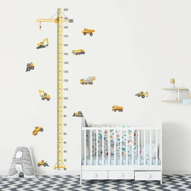 Construction Vehicle Height Chart Wall Sticker - Easy do Wall do