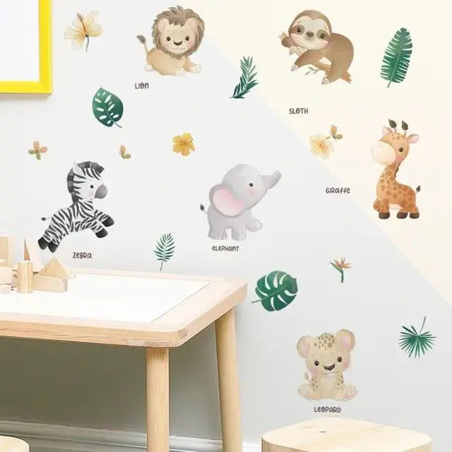 Adorable Jungle Animals Wall Stickers for Kids Easy do Wall do