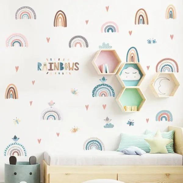 Colorful Boho Rainbow Nursery Decor Easy do Wall do