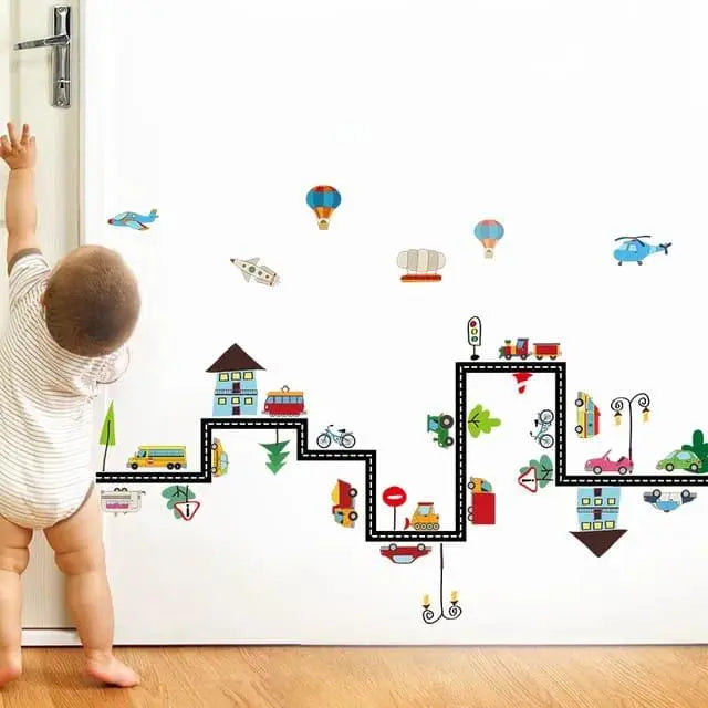 Playful Road and Transportation Wall Stickers for Kids - Easy do Wall do